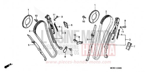 CHAINE A CAMES/TENDEUR XL650V1 de 2001